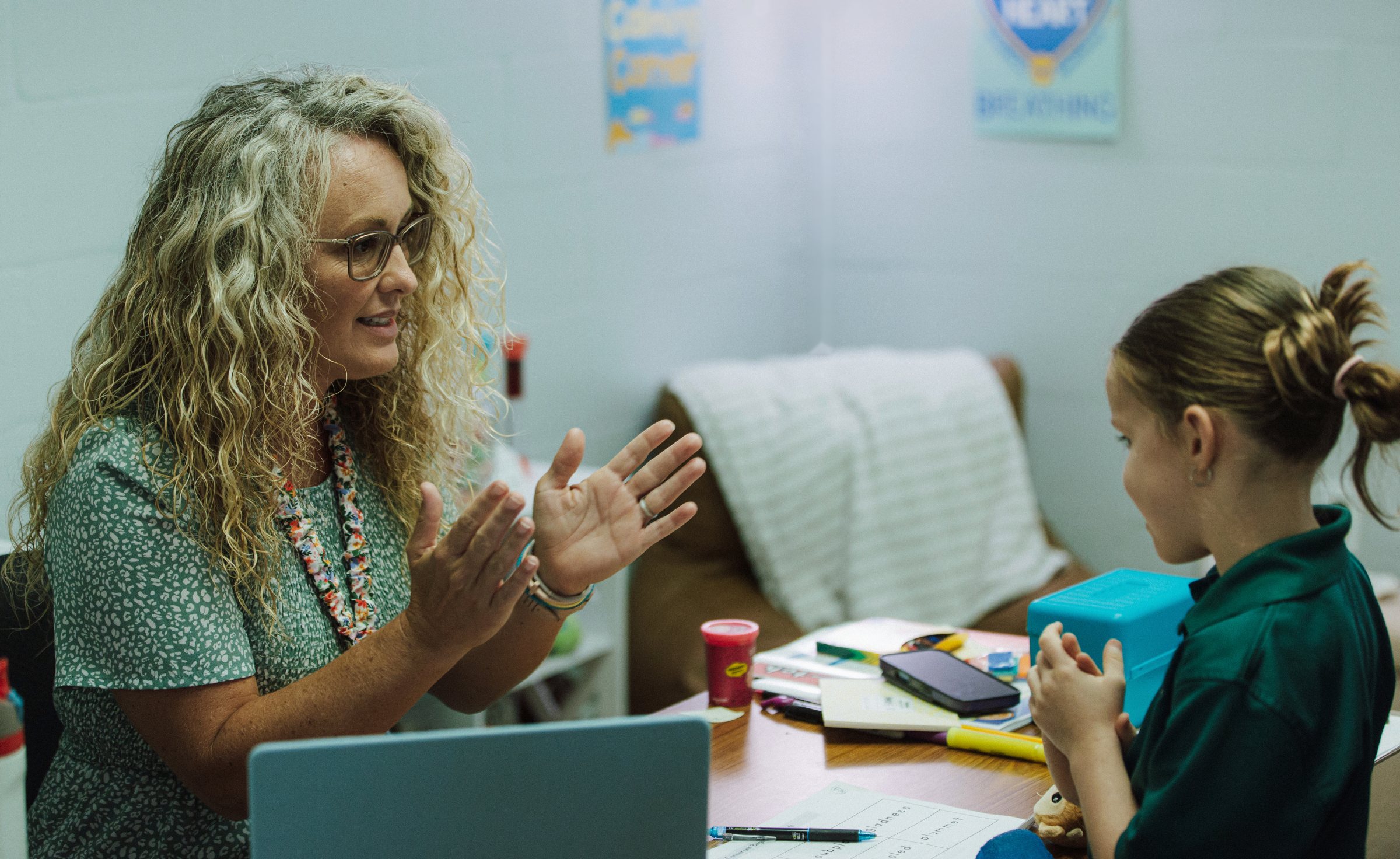 Keswick teacher working one-on-one with a student